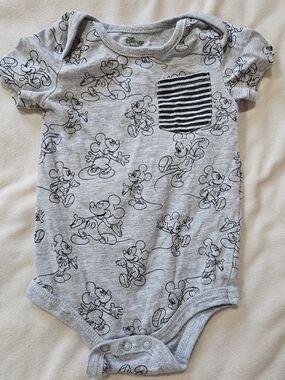 Disney Gray Mickey Mouse Bodysuit - 12 Months